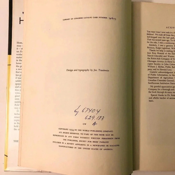 Vintage 1954 The Complete Book Of Helicopters D N Ahnstrom Ex Lib Book - Picture 11 of 16